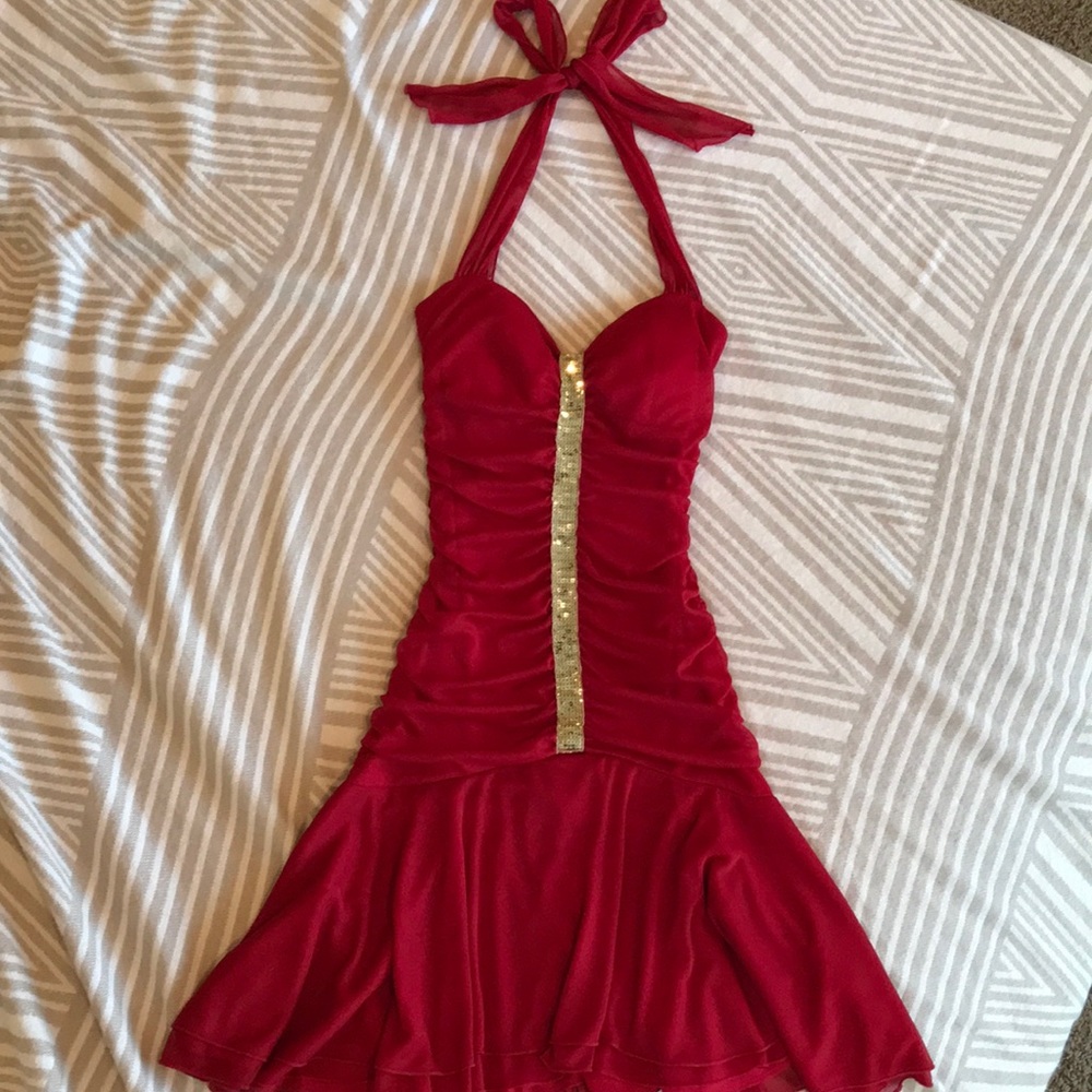 ⭐️Red halter dress size small
